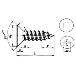 Cross recessed countersunk head tapping screw DIN7981 details